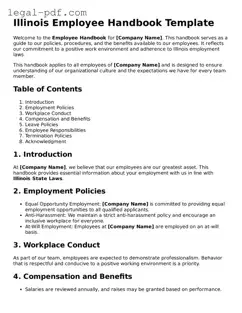 Legal  Employee Handbook Document for Illinois