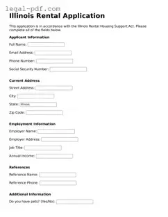 Legal  Rental Application Document for Illinois