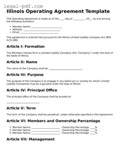 Legal  Operating Agreement Document for Illinois