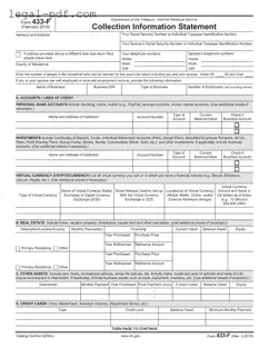 Blank IRS 433-F Form