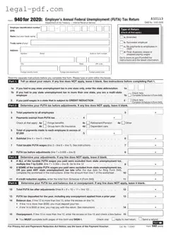 Blank IRS 940 Form