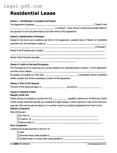 Blank Lf310 Residential Lease Form