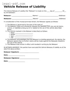 Valid Vehicle Release of Liability Template