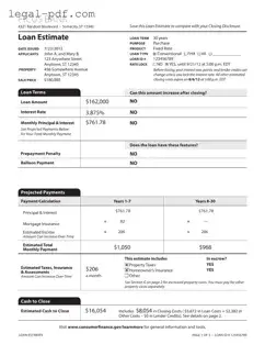 Blank Loan Estimate Form