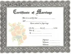 Blank Marriage Certificate Form
