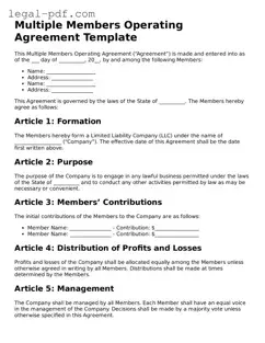 Valid Multiple Members Operating Agreement Template
