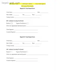 Blank Negative Hiv Test Form