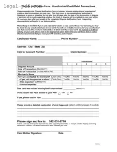 Blank Netspend Dispute Form