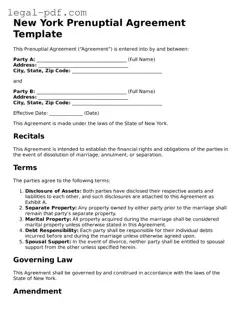 Legal  Prenuptial Agreement Document for New York