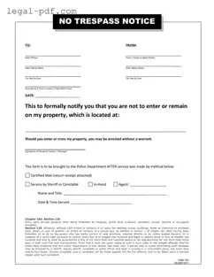 Blank No Trespassing Letter Form
