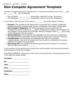 Valid Non-compete Agreement Template