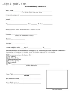 Blank Notarized Identity Verification Form