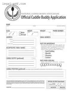 Blank Cuddle Buddy Application Form