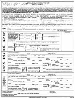 Blank Personal Accident Report Sr 13 Ga Form