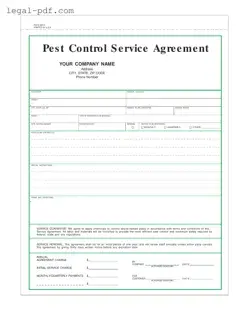 Blank Pest Control Contract Form