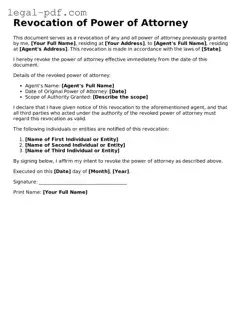 Valid Revocation of Power of Attorney Template