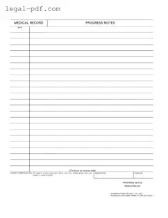 Blank Progress Notes Form