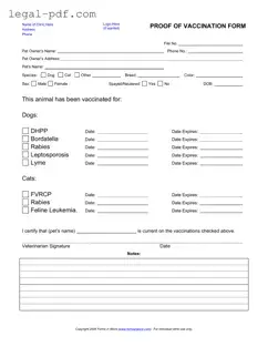 Blank Proof Of Vaccination Dog Form