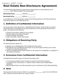 Valid Real Estate Non-Disclosure Agreement Template