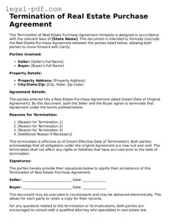 Valid Termination of Real Estate Purchase Agreement Template