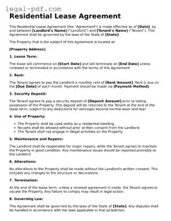 Valid Lease Agreement Template