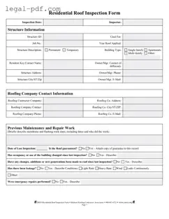 Blank Roof Inspection Form