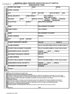 Blank Patient Demographics Form