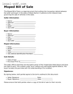 Valid Moped Bill of Sale Template