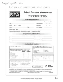 Blank School Function Assessment Form