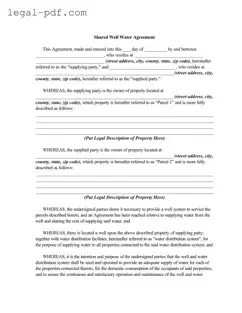 Blank Shared Well Agreement Form