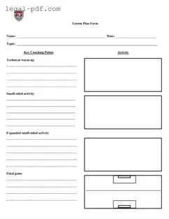 Blank Soccer Training Session Plan Form