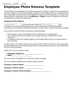 Valid Employee Photo Release Template