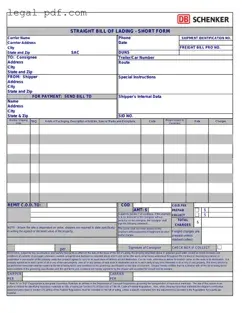 Blank Straight Bill Of Lading Form