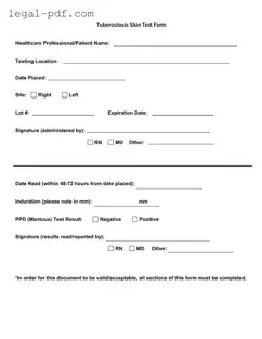 Blank Tb Test Form