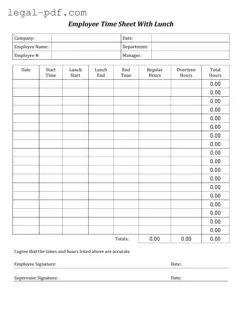 Blank Time Card Form
