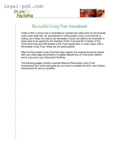 Blank Trust Amendment Form