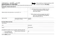 Blank Usps Hold Mail Request Form