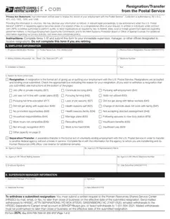 Blank Usps Resignation Form