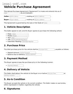 Valid Vehicle Purchase Agreement Template