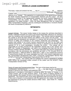 Blank Commercial Vehicle Lease Agreement Form