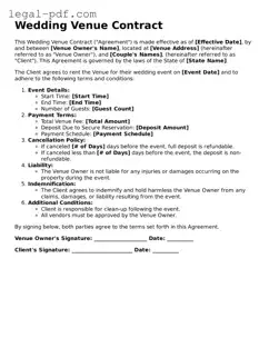 Valid Wedding Venue Contract Template