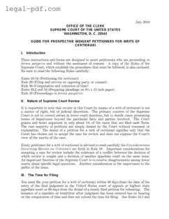 Blank Writ Of Certiorari Form