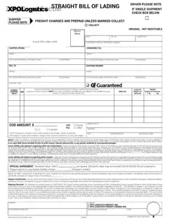 Blank Xpo Logistics Bill Of Lading Form