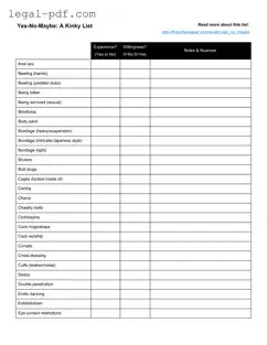 Blank Yes No Maybe List Form