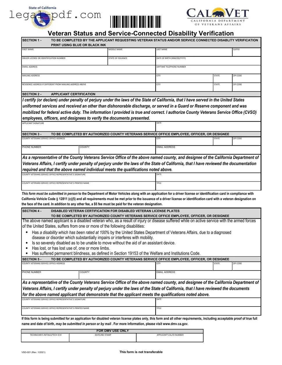 Blank Vsd 001 Form